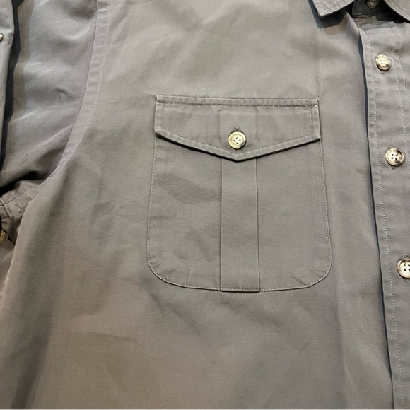 Willis & Geiger Mens Gray Safari Outdoor/Hunting Button Down Shirt- Size Large - Picture 6 of 10